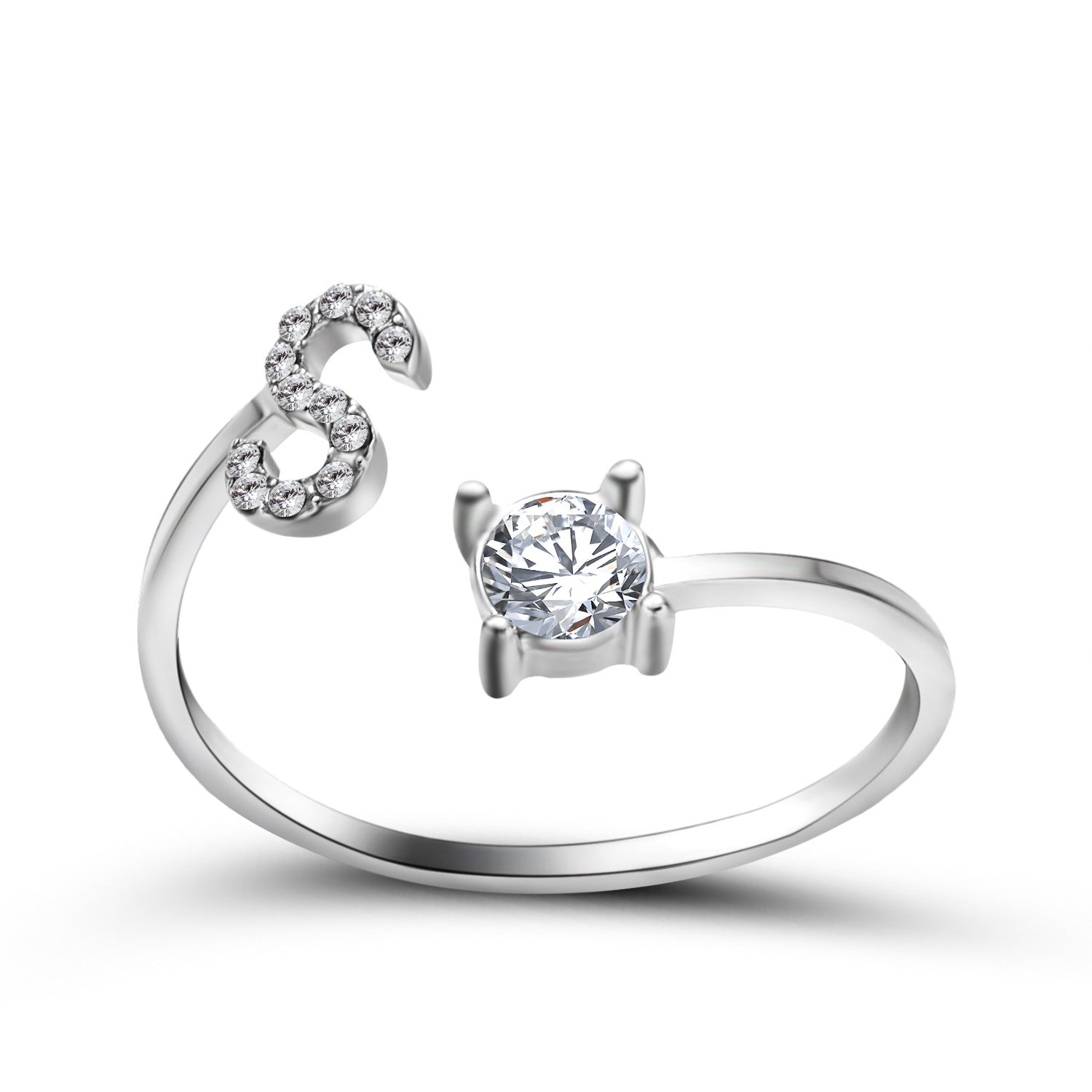 Anillo ajustable de nuevo diseño con 26 letras iniciales, joyería de moda para mujer, joyería simple y elegante