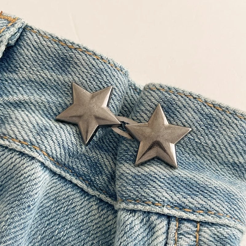 Hebilla de cinturón con estrella de cinco puntas para pantalones, artefacto de ajuste de cintura