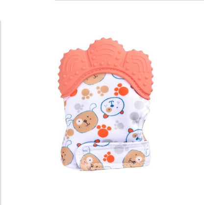 Anneau de dentition pour bébé, gants molaires en silicone anti-morsure, jouets sonores pour enfants
