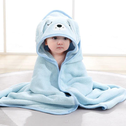 New Spring And Autumn Baby Swaddle Towel Cute Cartoon Hug Quilt Coral Fleece Hooded Bath Towel by eprolo