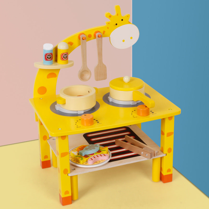Cuisine de Girafe en Bois pour Maisonnette BBQ Set