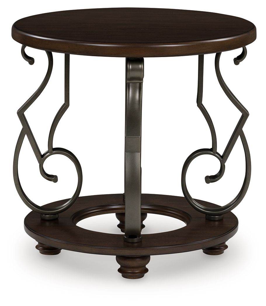 Dark Brown Frallyn Round End Table by Signature Design Ashley-1
