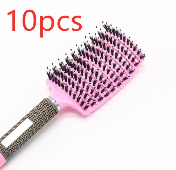 Cepillo para el cabello antinudos Brushy, desenredante para mujer, cerdas de nailon, masajeador de cuero cabelludo, peine para el cabello