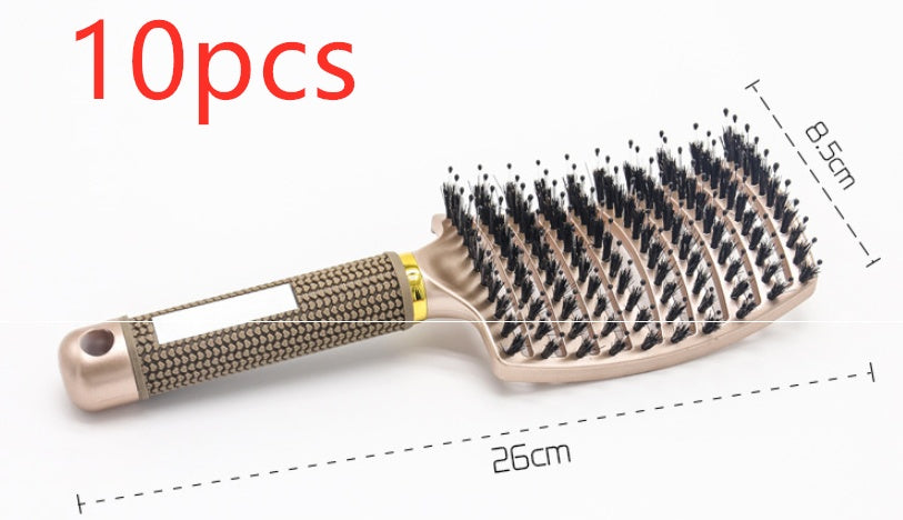 Cepillo para el cabello antinudos Brushy, desenredante para mujer, cerdas de nailon, masajeador de cuero cabelludo, peine para el cabello