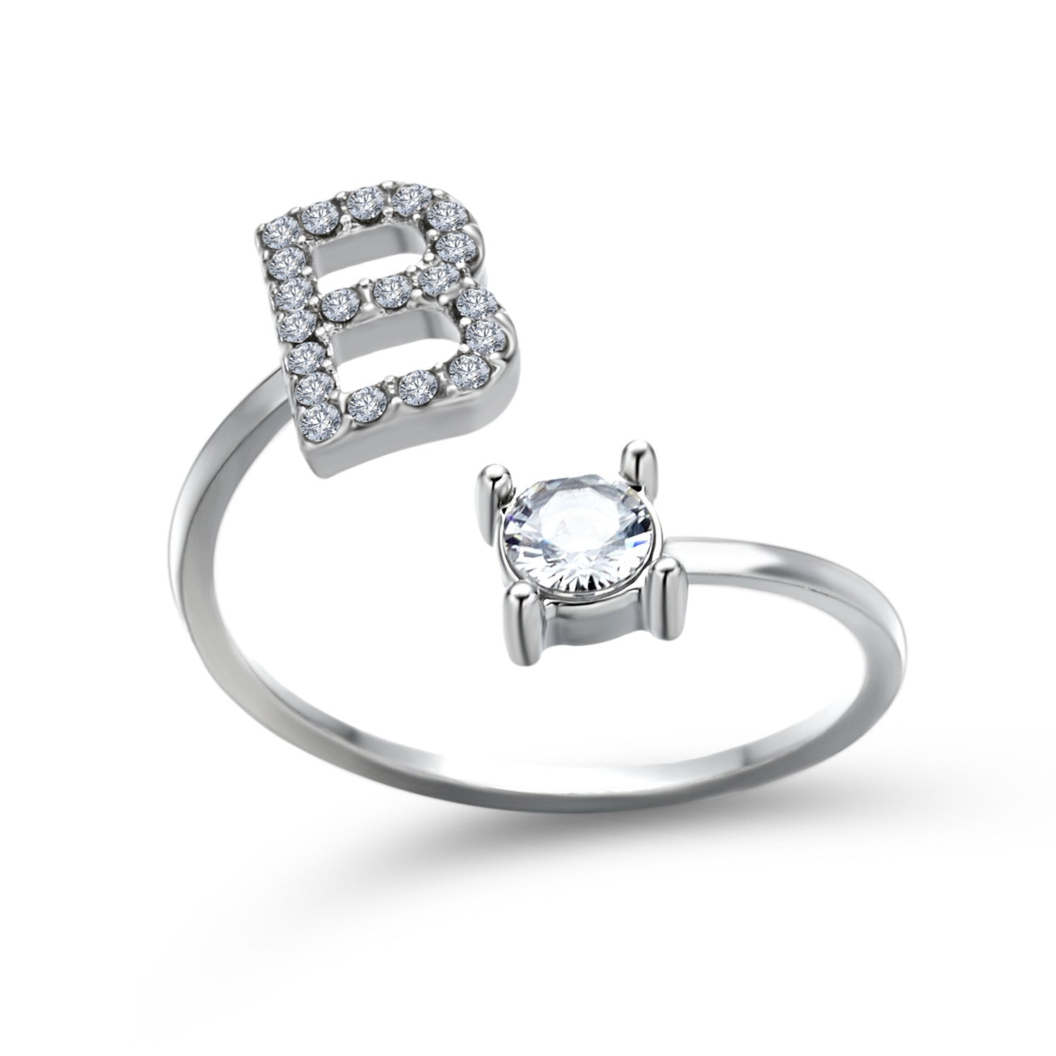 Anillo ajustable de nuevo diseño con 26 letras iniciales, joyería de moda para mujer, joyería simple y elegante