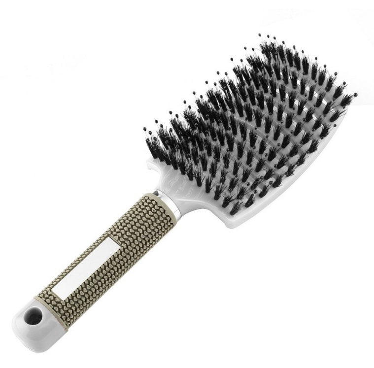 Cepillo para el cabello antinudos Brushy, desenredante para mujer, cerdas de nailon, masajeador de cuero cabelludo, peine para el cabello