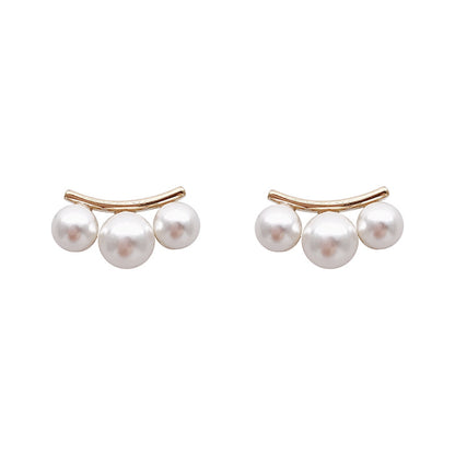 Boucles d'oreilles perles pour femme en argent 925 aiguille rétro