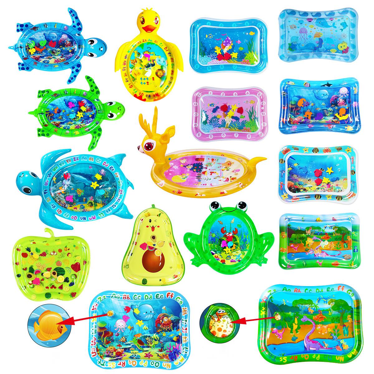 Tapis de jeu aquatique gonflable pour bébé Tortue de mer