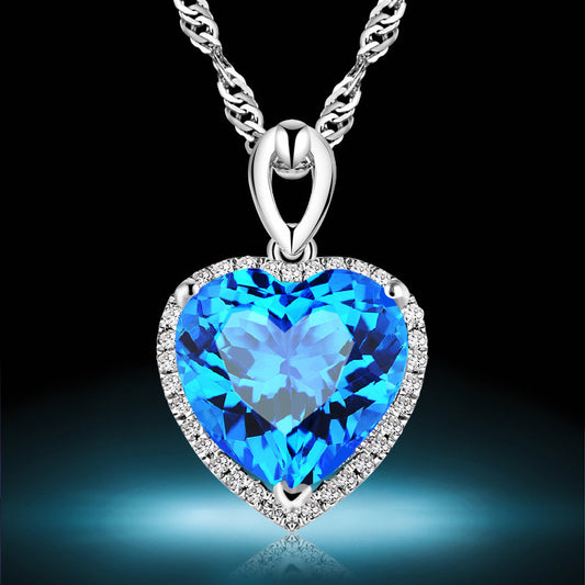 Pendentif Cœur Saphir
