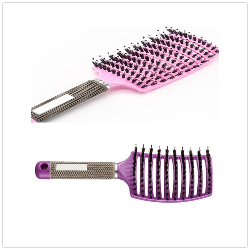 Cepillo para el cabello antinudos Brushy, desenredante para mujer, cerdas de nailon, masajeador de cuero cabelludo, peine para el cabello