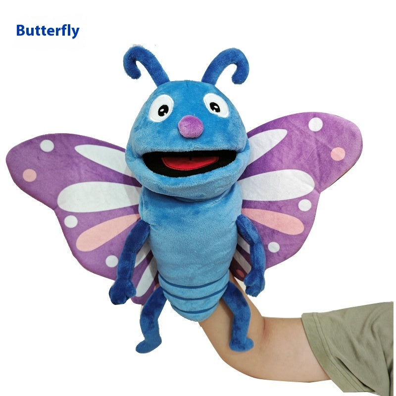 Insect Belly Puppet Open Mouth Plush Toy Kindergarten CartoonAnimal Hand Puppet Toy Mouth Movable