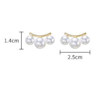 Boucles d'oreilles perles pour femme en argent 925 aiguille rétro