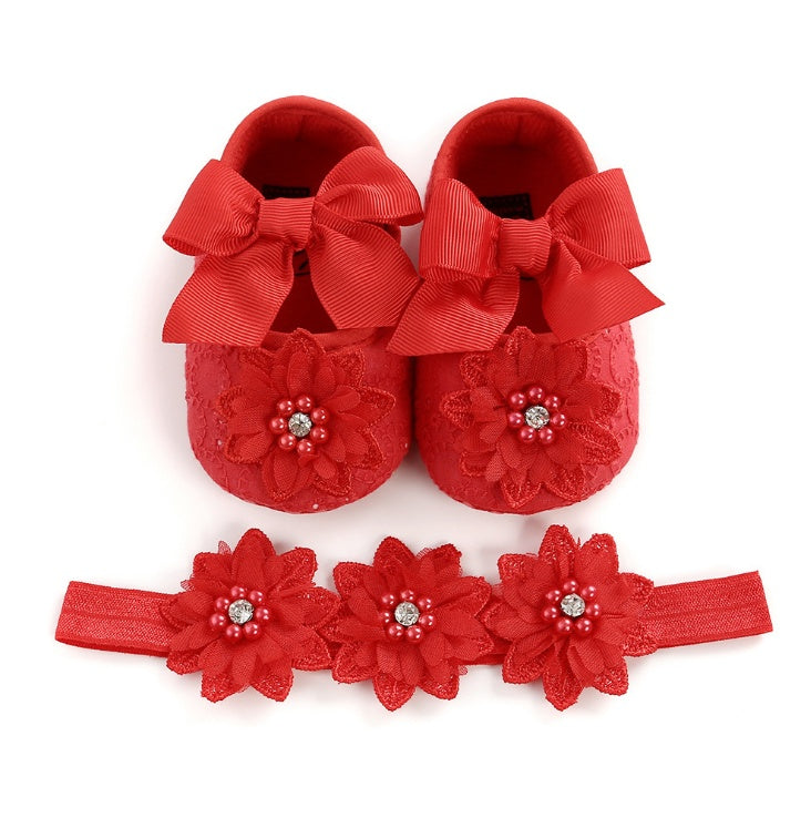 Chaussures pour bébé en dentelle floret pour femmes, chaussures pour bébé à semelle souple, chaussures pour bébé, chaussures de marche, chaussures de princesse