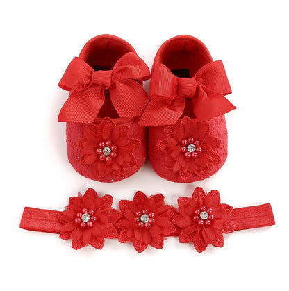 Chaussures pour bébé en dentelle floret pour femmes, chaussures pour bébé à semelle souple, chaussures pour bébé, chaussures de marche, chaussures de princesse