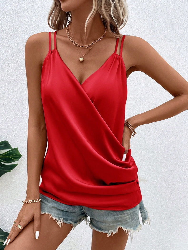 Women's V-neck tank top with camisole