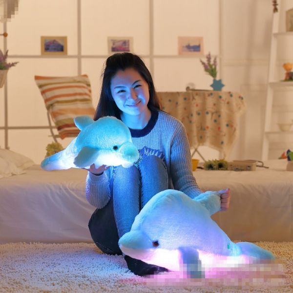 Peluche Dauphin Lumineux Coloré Cadeau de Noël