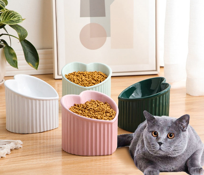 Cuenco de cerámica para mascotas con boca inclinada, práctico, duradero, productos para mascotas de uso diario en interiores