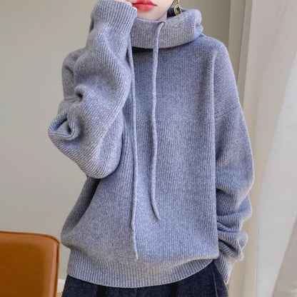 Pull épais décontracté pour femme, modèle polyvalent à manches longues, chaud pour l'automne et l'hiver