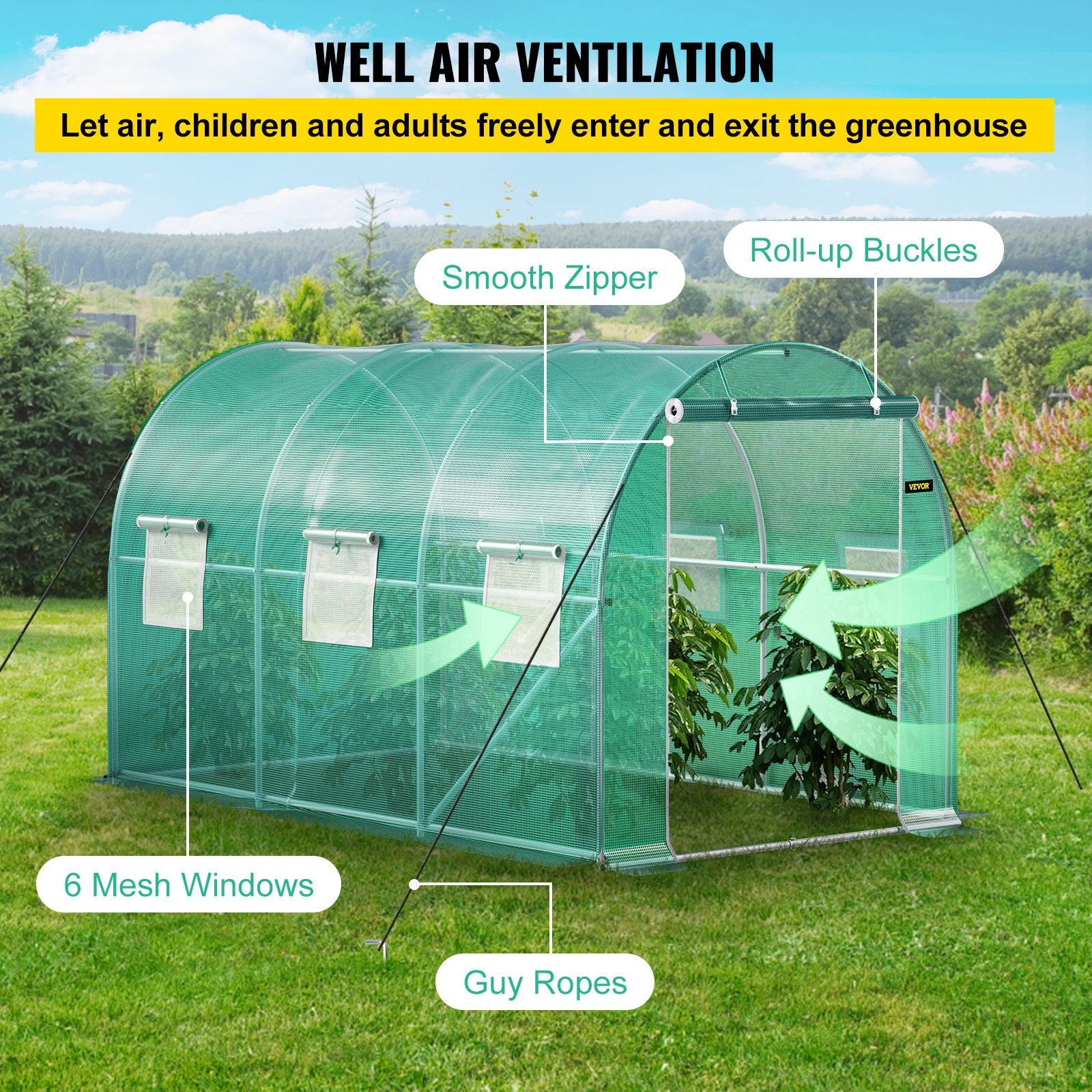 Walk-in Tunnel Greenhouse, 12 X 7 X 7 Ft Portable Plant Hot House