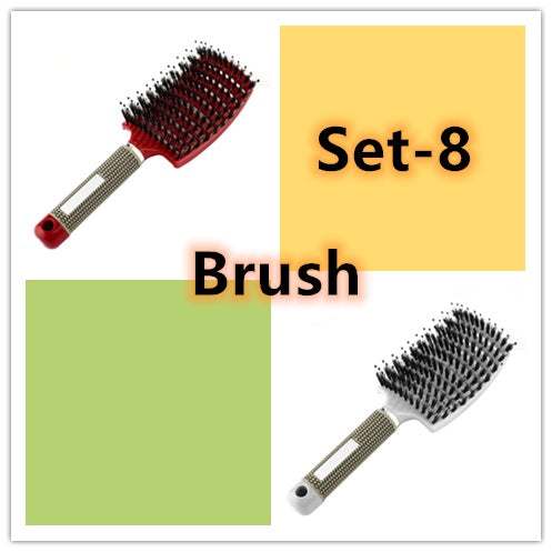Cepillo para el cabello antinudos Brushy, desenredante para mujer, cerdas de nailon, masajeador de cuero cabelludo, peine para el cabello