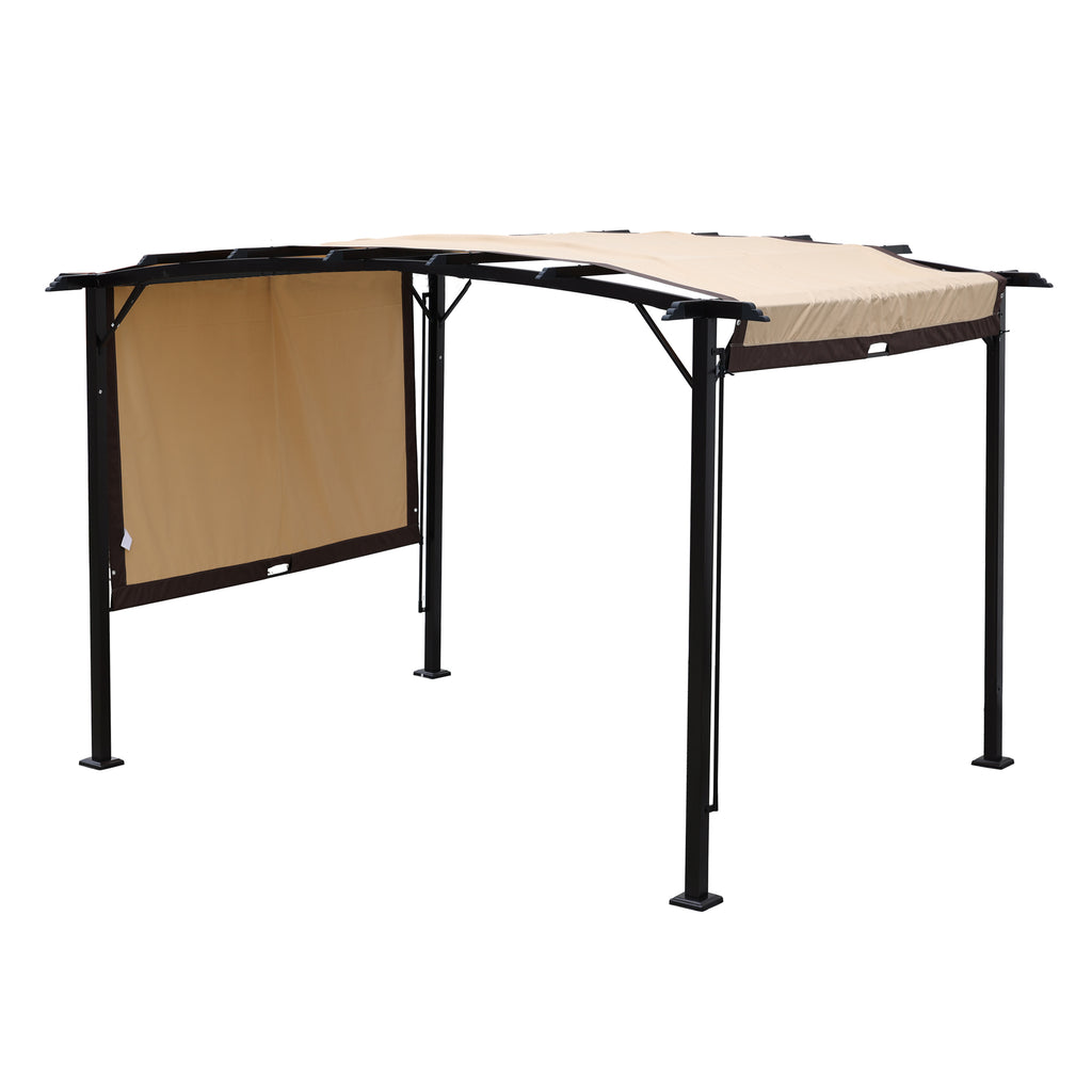 Pergola de jardin extérieure 3,6 x 2,7 m, auvent rétractable, gloriette en acier, abri solaire pour jardins