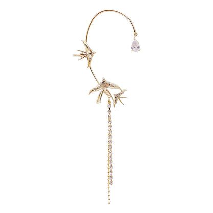 Nouvelles boucles d'oreilles françaises en zircon « hirondelle volante » pour femmes