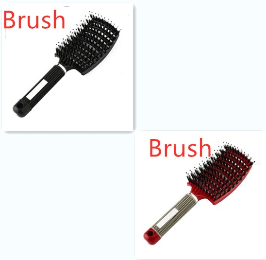 Cepillo para el cabello antinudos Brushy, desenredante para mujer, cerdas de nailon, masajeador de cuero cabelludo, peine para el cabello