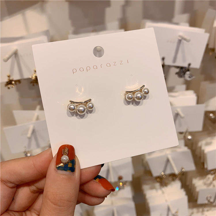 Boucles d'oreilles perles pour femme en argent 925 aiguille rétro