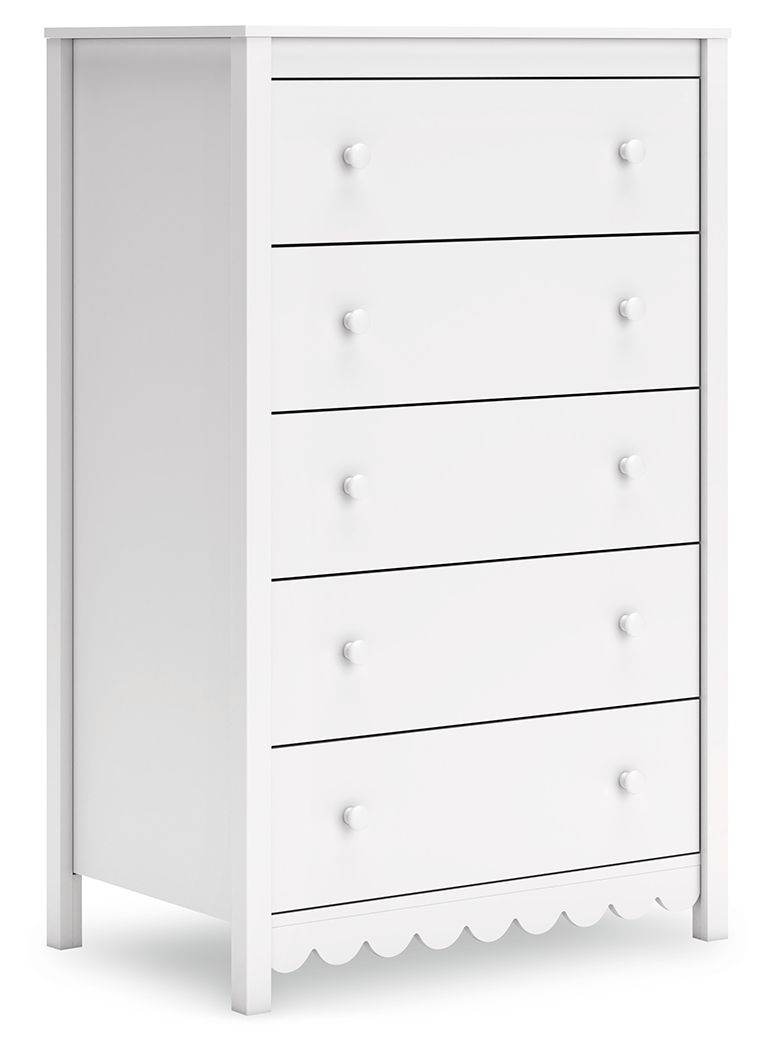 Hallityn - Five Drawer Chest - White-0