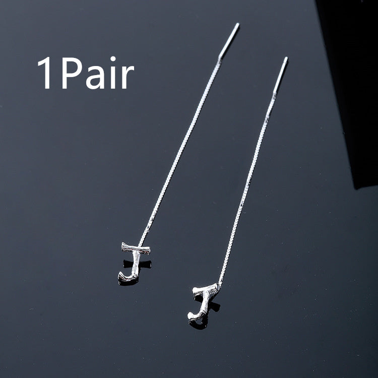 Joyas de moda de plata de ley 925 con 26 letras, pendientes colgantes para mujer, estilo clásico inglés minimalista, pendientes de estudiante, fiesta, regalo de joyería para amigos