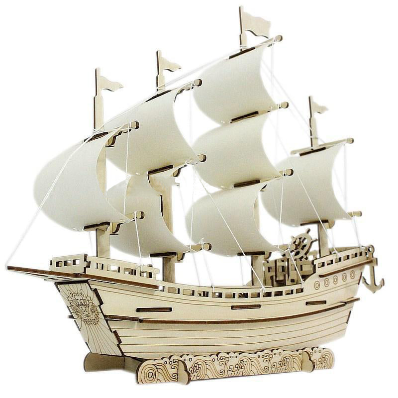 Maquette de voilier en bois à monter soi-même, puzzle 3D à assembler
