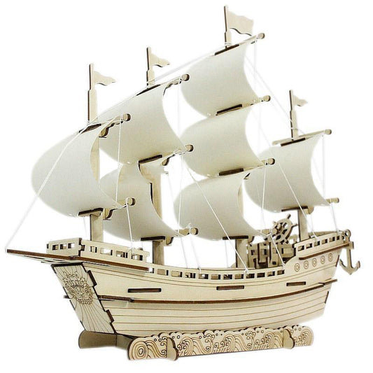 Modelo de Velero de Madera DIY Montaje Artesanal Rompecabezas Tridimensional 3D