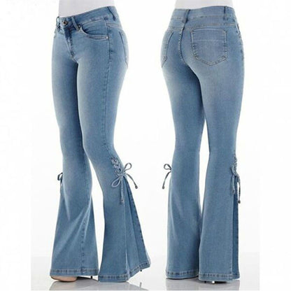 Jeans femme taille mi-haute en denim stretch