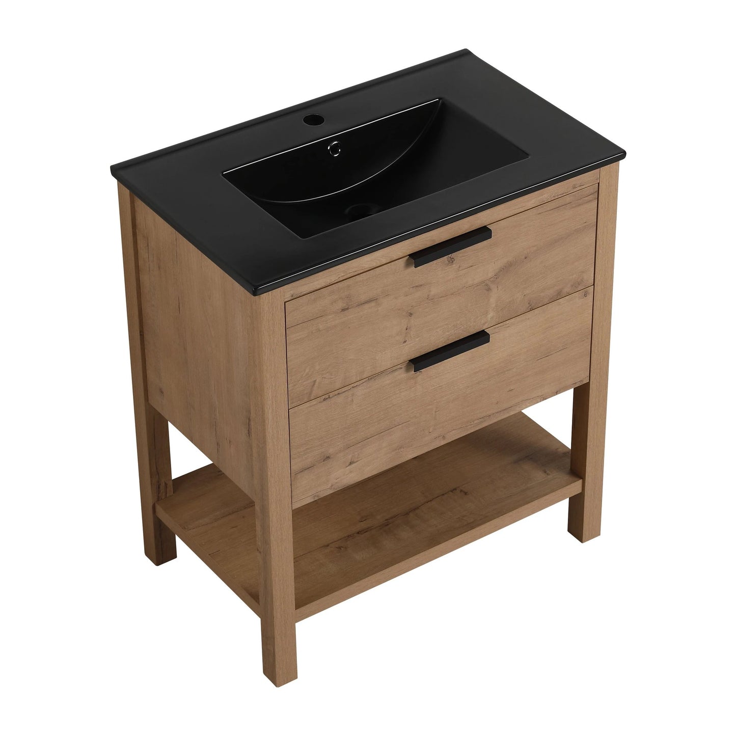 30 Inch Bathroom Vanity Plywood With 2 Drawers(BVB01030IMO-BL9075BK) by eprolo