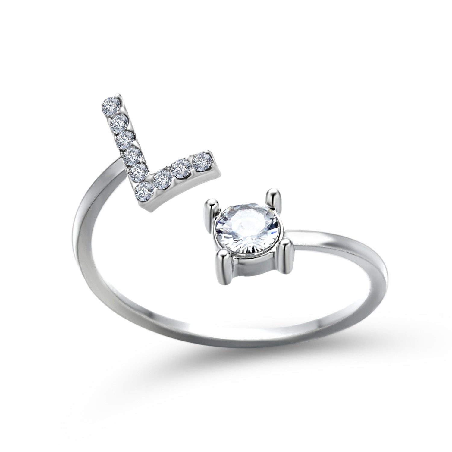 Anillo ajustable de nuevo diseño con 26 letras iniciales, joyería de moda para mujer, joyería simple y elegante