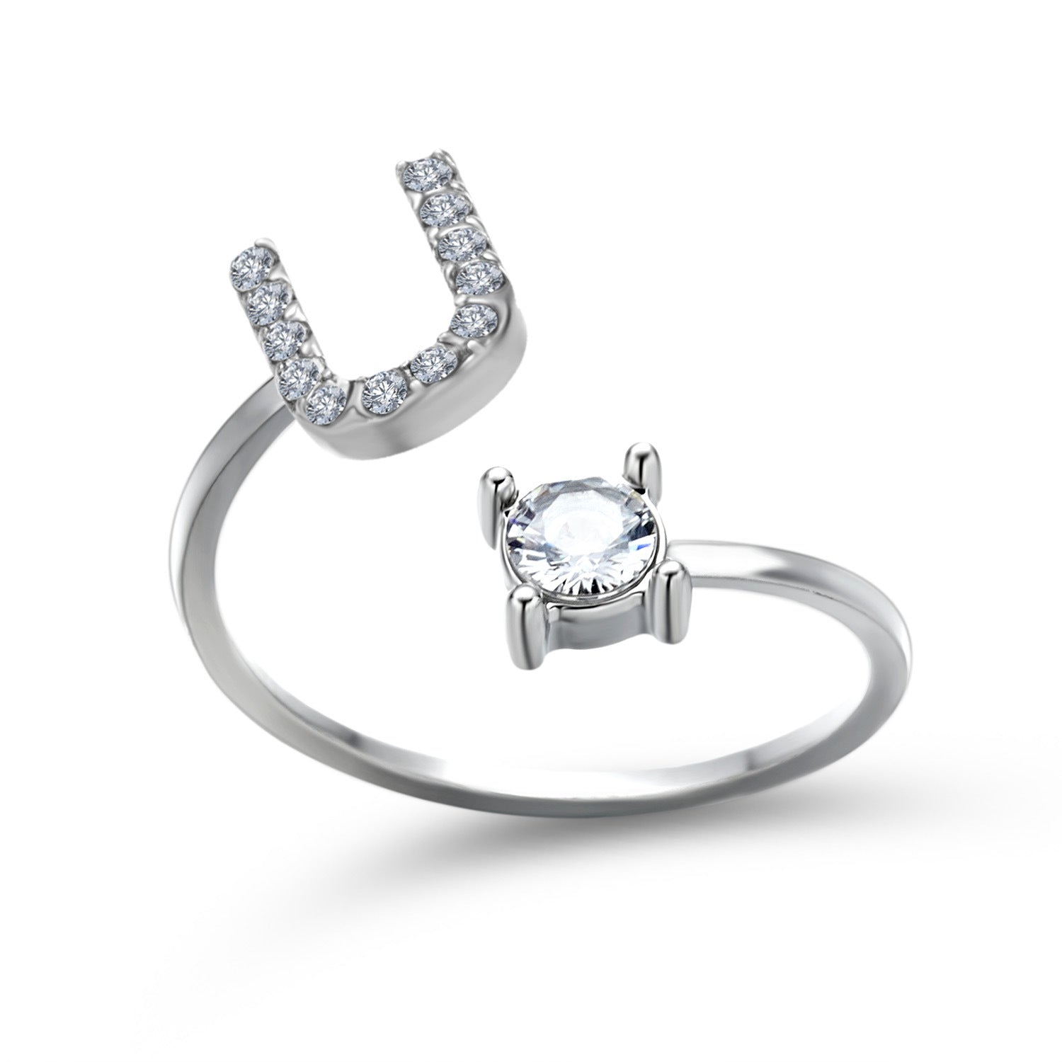 Anillo ajustable de nuevo diseño con 26 letras iniciales, joyería de moda para mujer, joyería simple y elegante