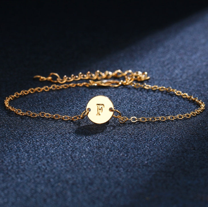 Pulsera de letras de moda y ángulo para mujer, pulsera sencilla ajustable de color dorado con nombre, Pulseras Mujer, regalos para fiestas