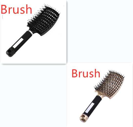 Cepillo para el cabello antinudos Brushy, desenredante para mujer, cerdas de nailon, masajeador de cuero cabelludo, peine para el cabello
