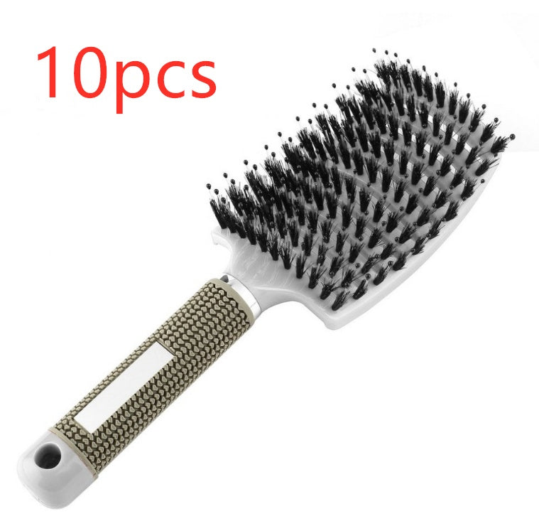 Cepillo para el cabello antinudos Brushy, desenredante para mujer, cerdas de nailon, masajeador de cuero cabelludo, peine para el cabello