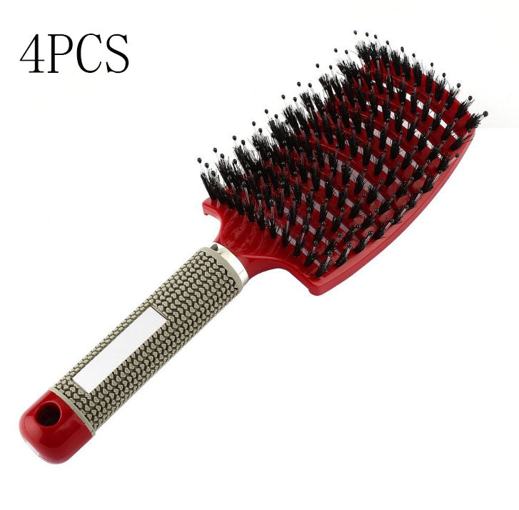Cepillo para el cabello antinudos Brushy, desenredante para mujer, cerdas de nailon, masajeador de cuero cabelludo, peine para el cabello