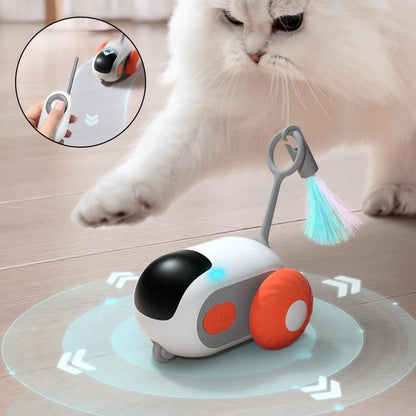 Coche Teledirigido Interactivo para Gatos Juguete Carga USB Persecución Automática Teledirigido Inteligente Coche Interactivo para Gatos Productos para Mascotas