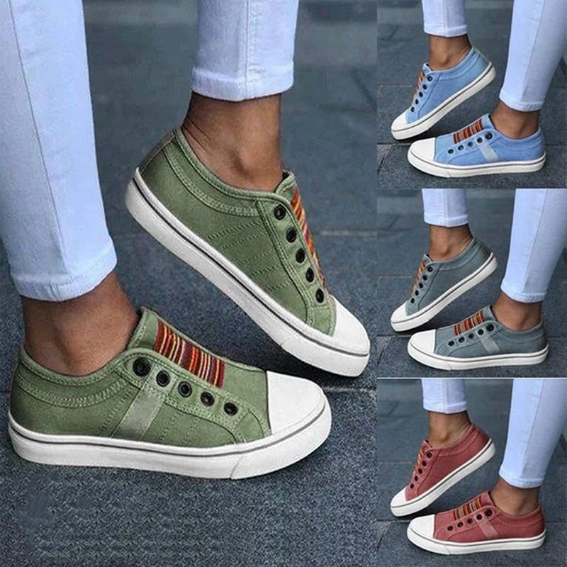 Chaussure en toile extensible à bout rond