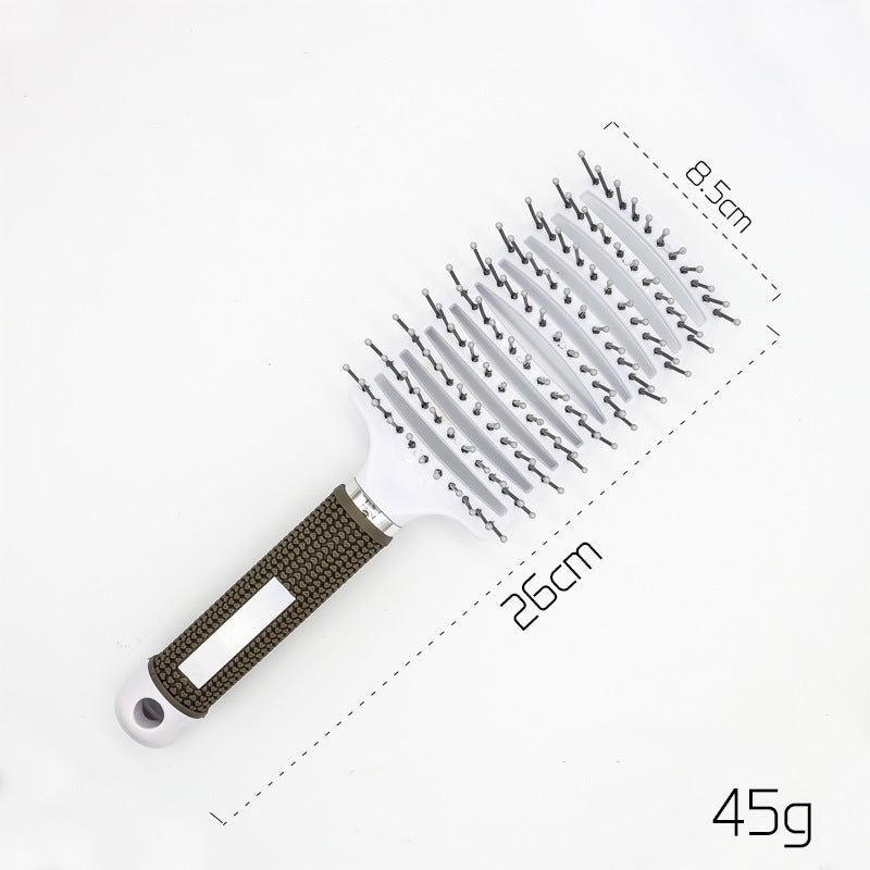 Cepillo para el cabello antinudos Brushy, desenredante para mujer, cerdas de nailon, masajeador de cuero cabelludo, peine para el cabello