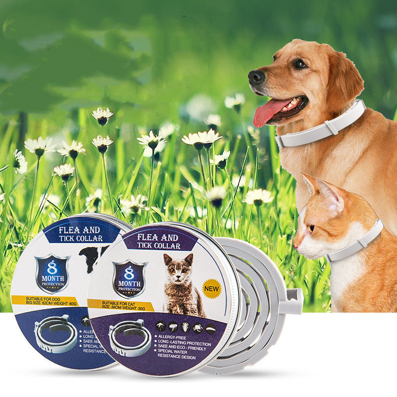 Collier anti-moustiques pour animaux de compagnie (chat et chien) - Collier répulsif anti-insectes ajustable - Accessoires pour animaux