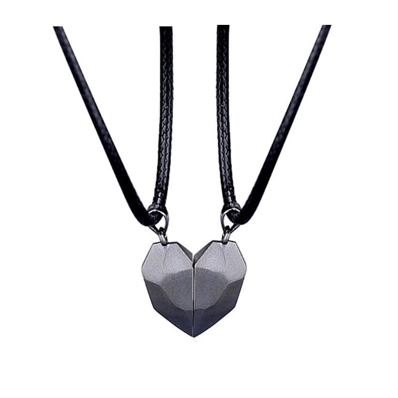 Collar magnético creativo de corazón roto para hombre y mujer