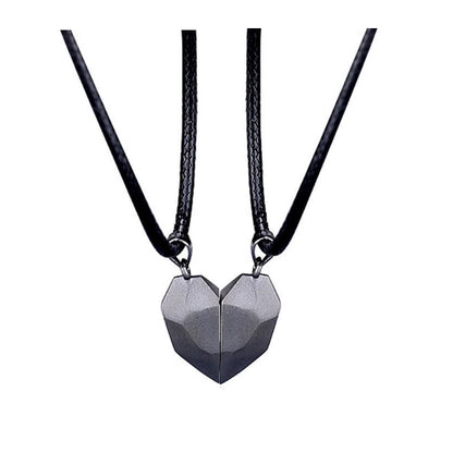 Collier aimanté créatif avec cœur brisé pour hommes et femmes