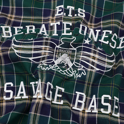 Loose plaid short sleeved shirt