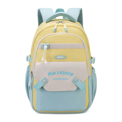 Nouveau Sac d'école d'étudiant Sac à dos de couleur contrastée coloré