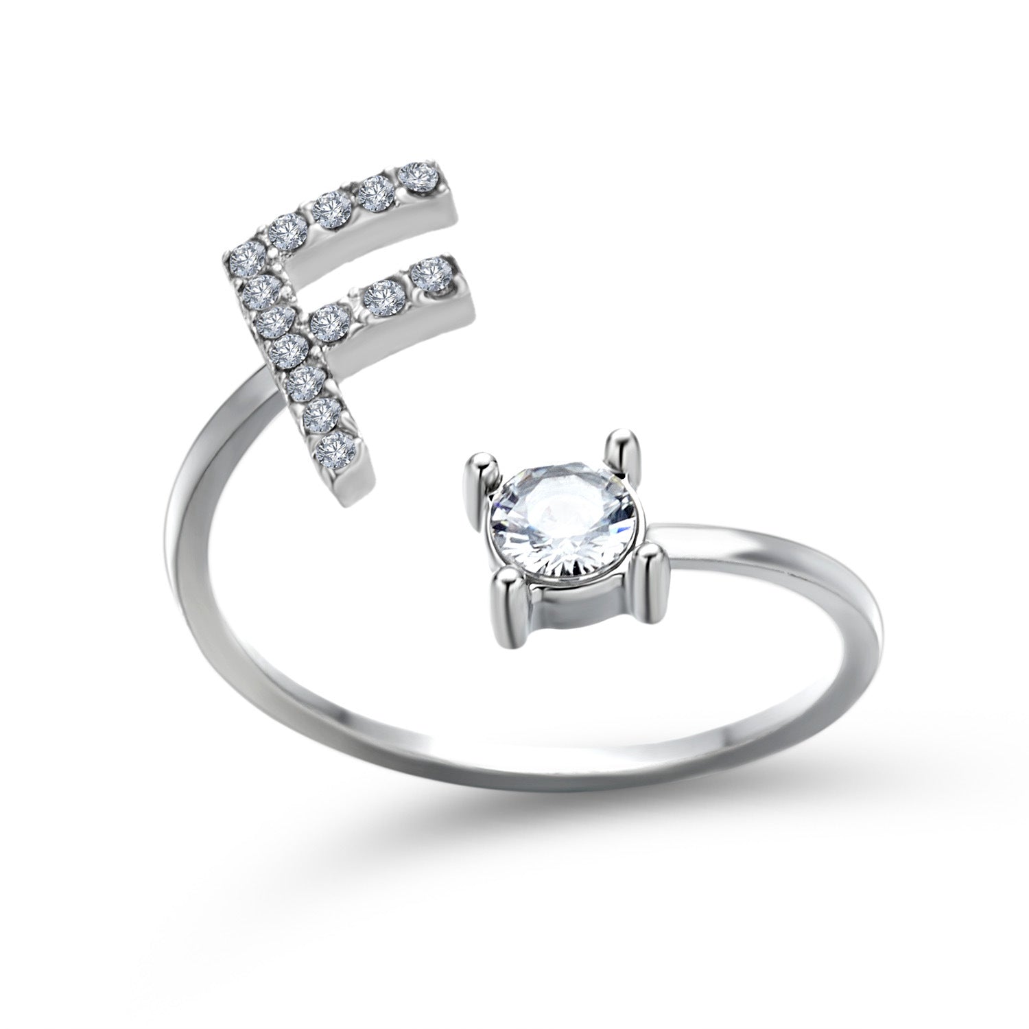 Anillo ajustable de nuevo diseño con 26 letras iniciales, joyería de moda para mujer, joyería simple y elegante