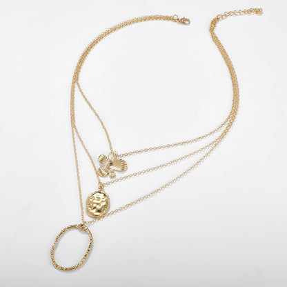 Collier Ovale Fleur Turquoise